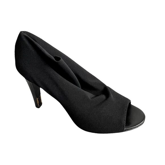TAHARI Kelsi Peep Toe Ankle Bootie Heels Black 7.5 - Picture 5 of 16